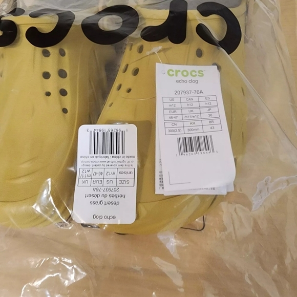 Crocs Echo Clog Mens Size 12 Desert Grass 207937-76A - Picture 10 of 10